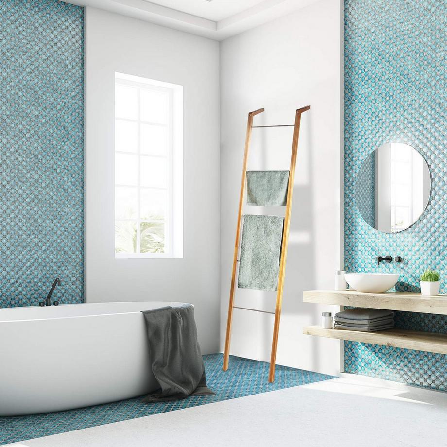 B2X Leiterregal Handtuchhalter Bambus  