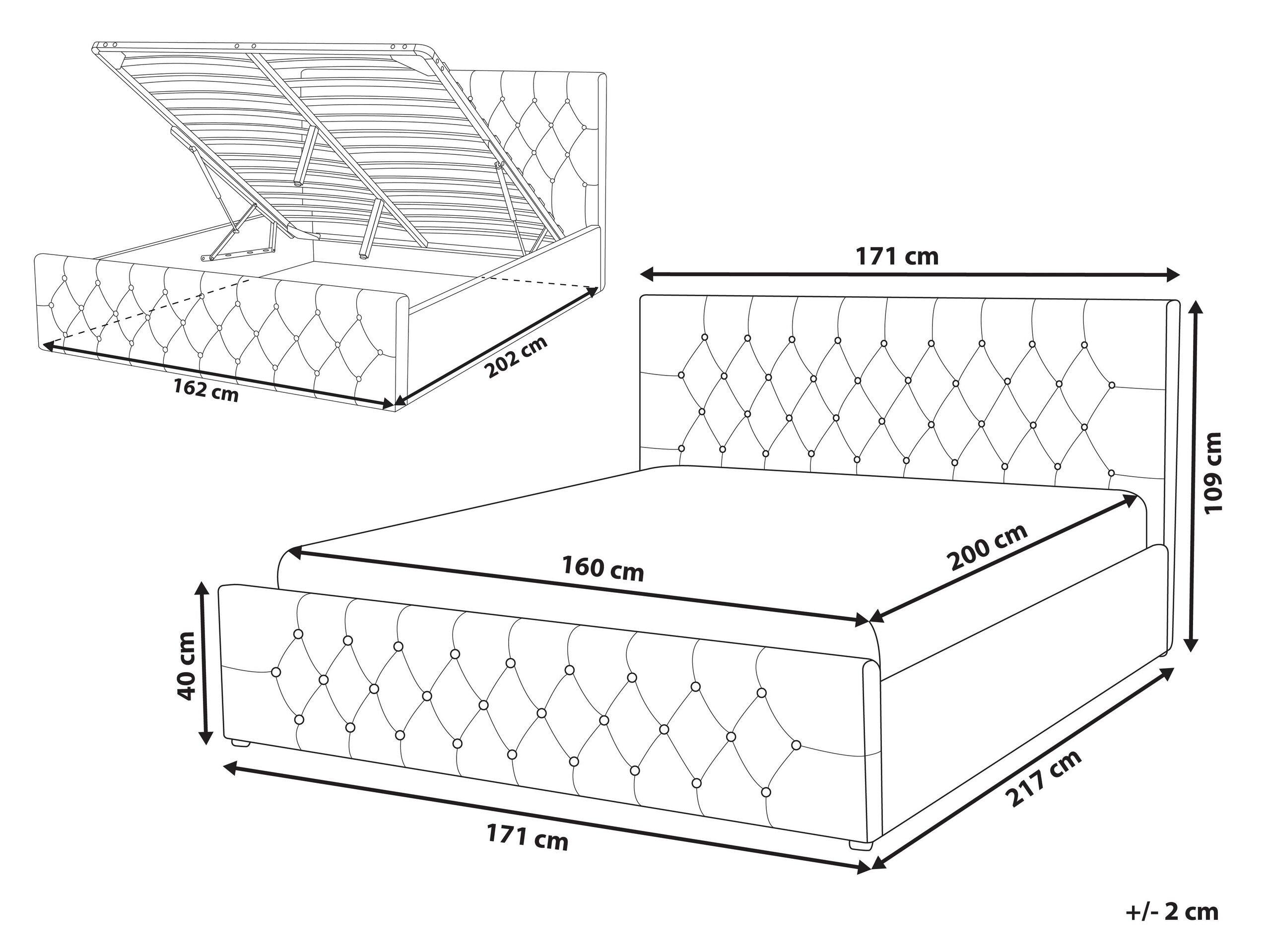 Beliani Bett mit Lattenrost aus Samtstoff Modern AMIENS  