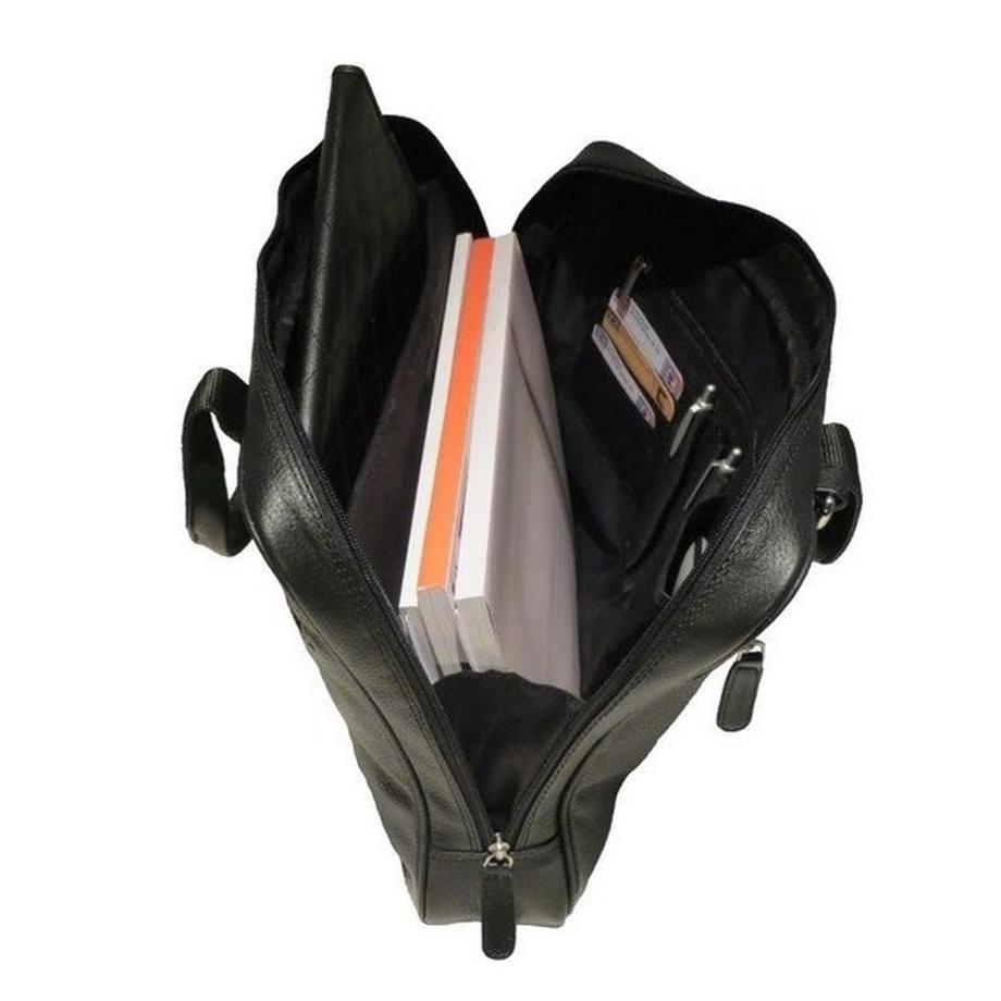 Dermata Lederwaren Laptop-Tasche aus weichem Nappa Rindleder 40 cm  