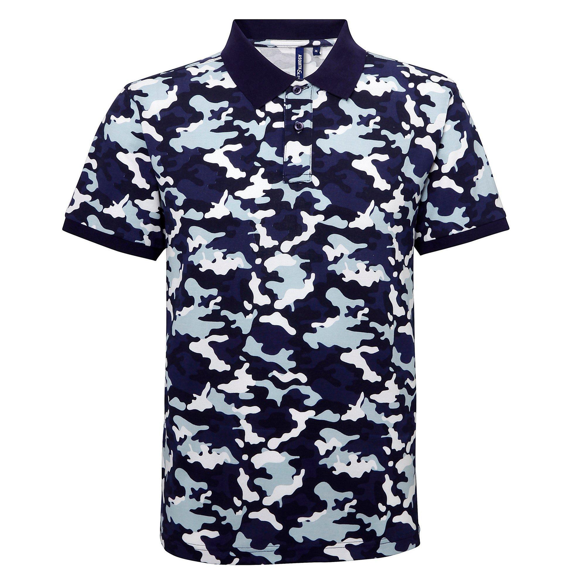 Image of Camo Poloshirt Herren Blau 3XL