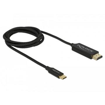 DeLOCK 84904 câble vidéo et adaptateur 1 m USB Type-C HDMI Noir