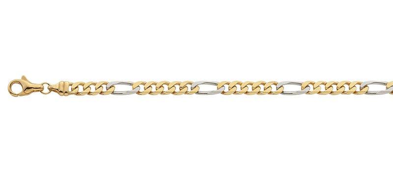 Image of Collier Figaro Bicolor Gelbgold-/weissgold 750, 4.4mm, 55cm Damen Gold 55 CM