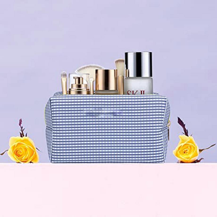 Only-bags.store  Kosmetiktasche, Kosmetiktasche Groß mit Stickerei, Schminktasche, Kulturtasche, Make Up Tasche für 