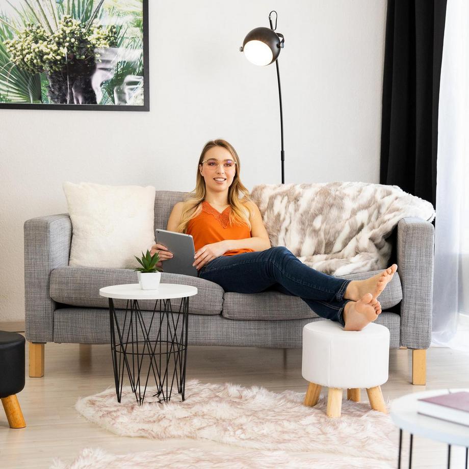 Northio Tabouret en cuir artificiel  