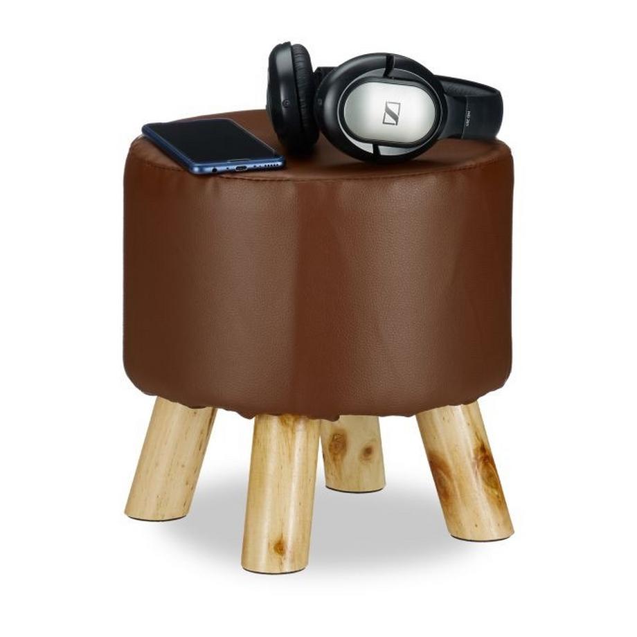 Northio Tabouret en cuir artificiel  