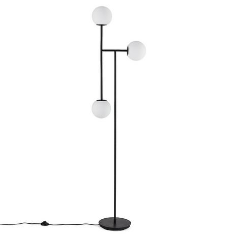 La Redoute Intérieurs Lampadaire métal acier et verre opaline  