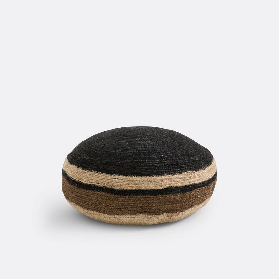 Pouf Tahani aus Jute-Geflecht