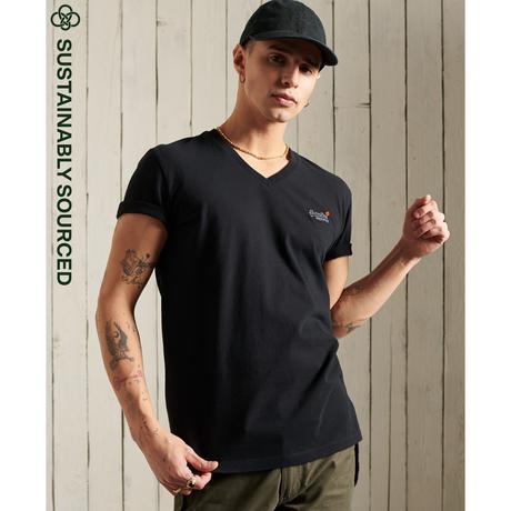 Superdry Vintage Orange Label V-Ausschnitt T-Shirt  