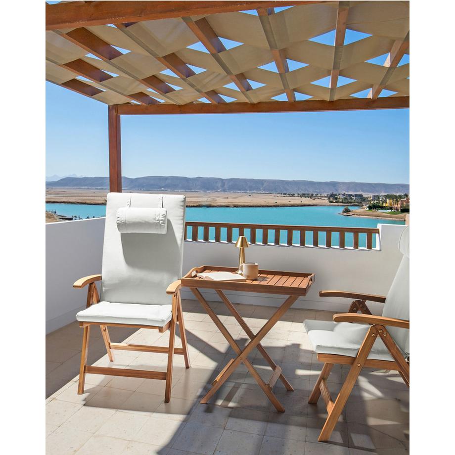 Beliani Set di 2 sedie da giardino con cuscini en Legno d'acacia Mediterraneo JAVA PREMIUM  