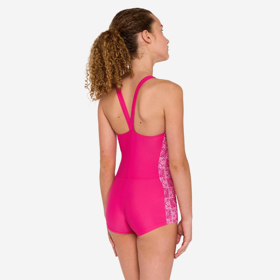 DECATHLON  Shorty-Sportbadeanzug für Mädchen, Vega ataa pink 