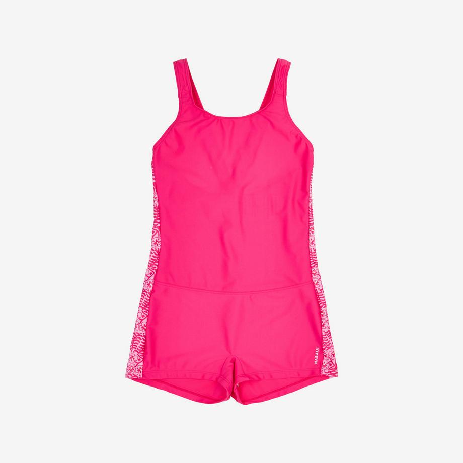 DECATHLON  Shorty-Sportbadeanzug für Mädchen, Vega ataa pink 