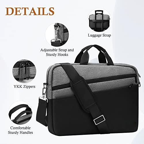 Only-bags.store Erweiterbare wasserdichte Laptop Aktentasche  