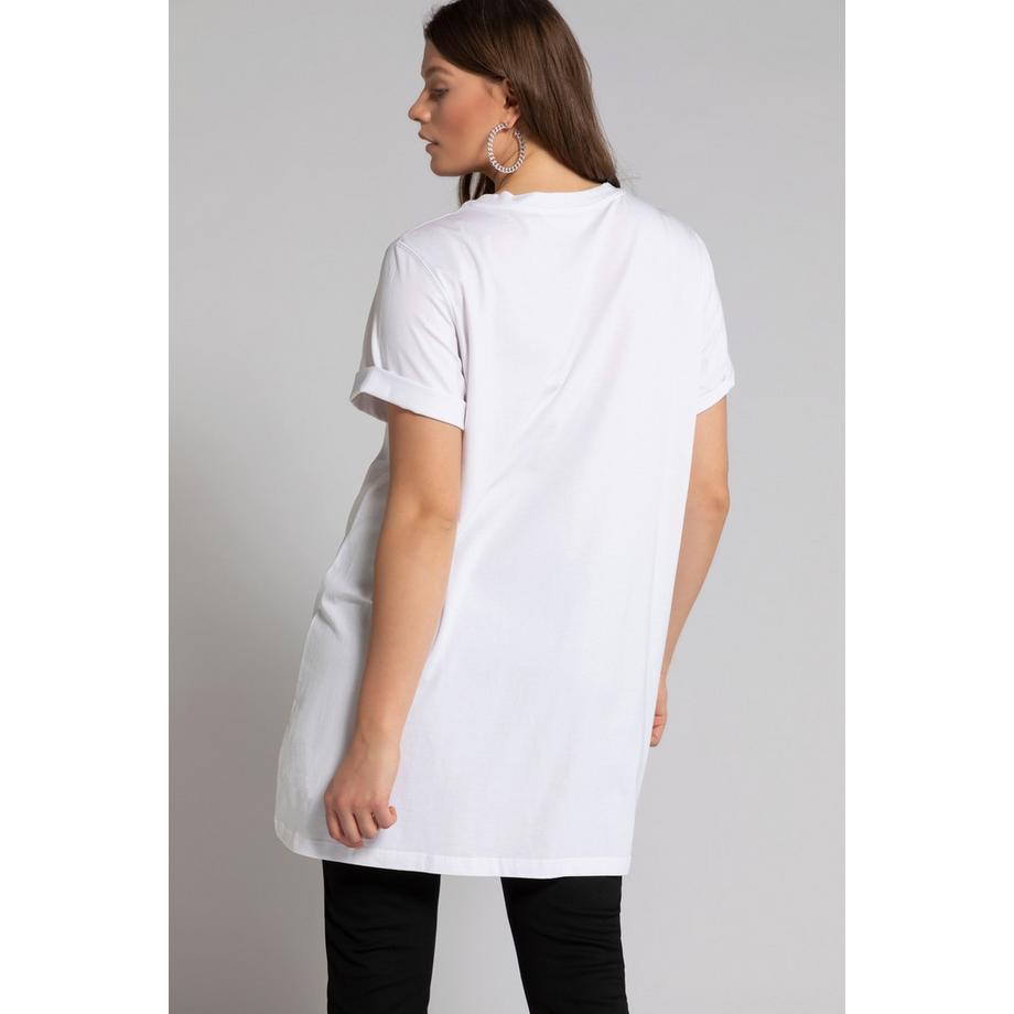 Studio Untold Longshirt Rundhals Halbarm Lang Geschnitten  