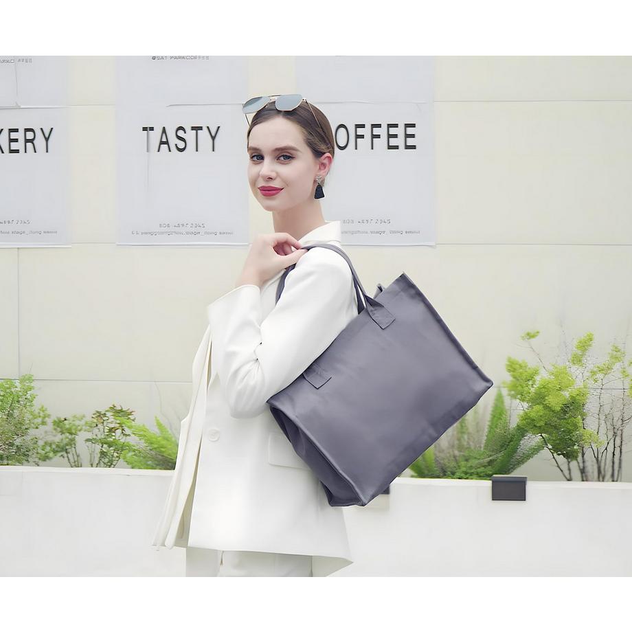 Only-bags.store Sac fourre-tout en toile Grand sac a main Sac de shopping Sac de voyage Sac de travail avec bandouliere et fermeture a glissiere  