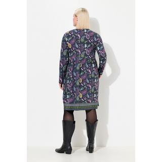 Ulla Popken  Longshirt, Blüten, A-Linie, V-Ausschnitt, Langarm 