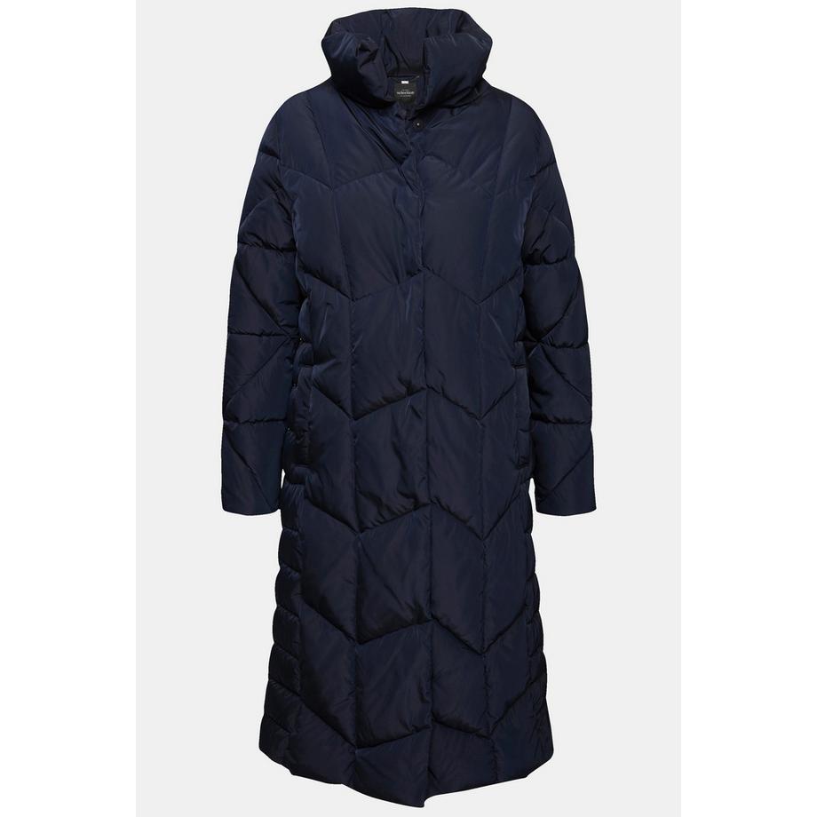 Ulla Popken Manteau matelassé A-Line Col Montant Boutons-Pression Latéraux  