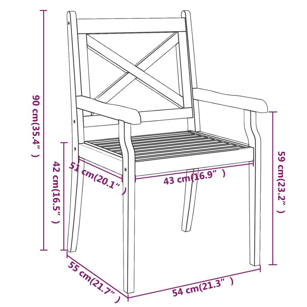 VidaXL Chaise de salle à manger bois d'acacia  