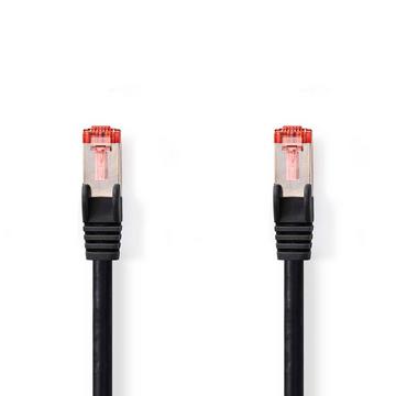 Cavo di rete CAT6 | RJ45 maschio | RJ45 maschio | S/FTP | 20,0 m | Rotondo | LSZH | Nero | Etichetta