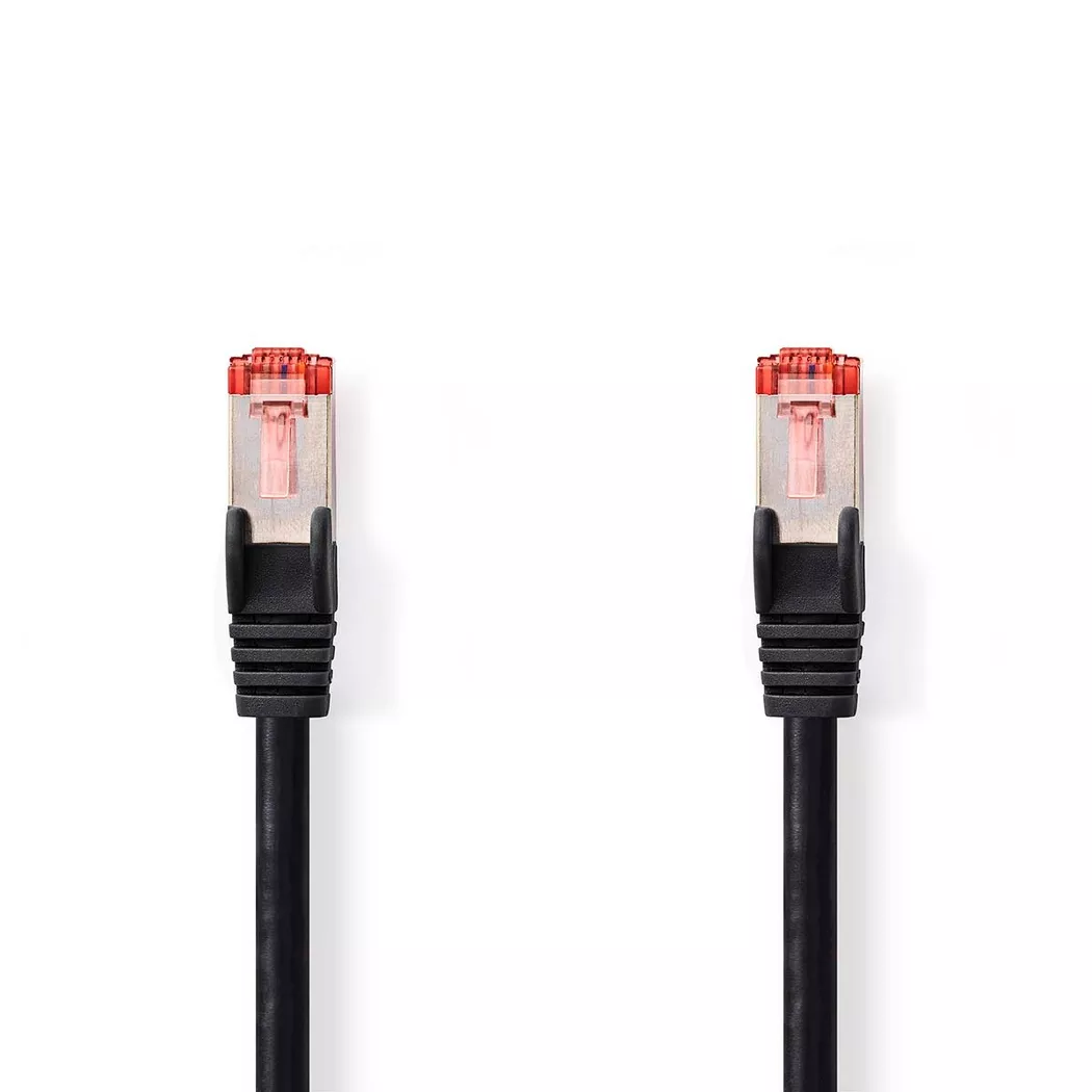 Nedis – CAT6 Netzwerkkabel | RJ45 Stecker S/FTP 20,0 m Rund LSZH Schwarz Etikett, One Size