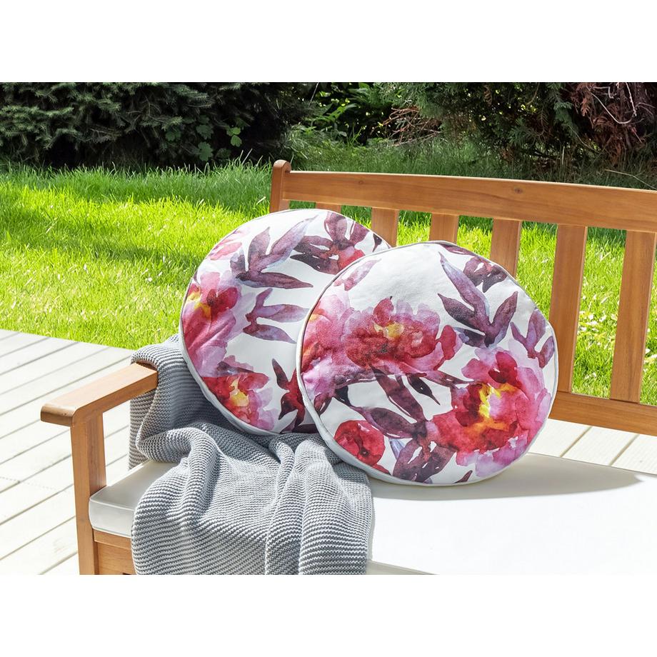 Beliani Gartenkissen 2er Set aus Polyester Modern LANROSSO  