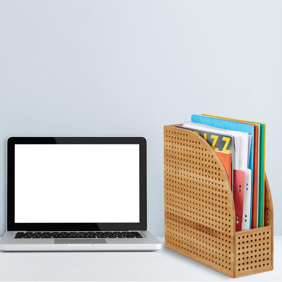 B2X Collectionneur de magazines A4 en bambou  
