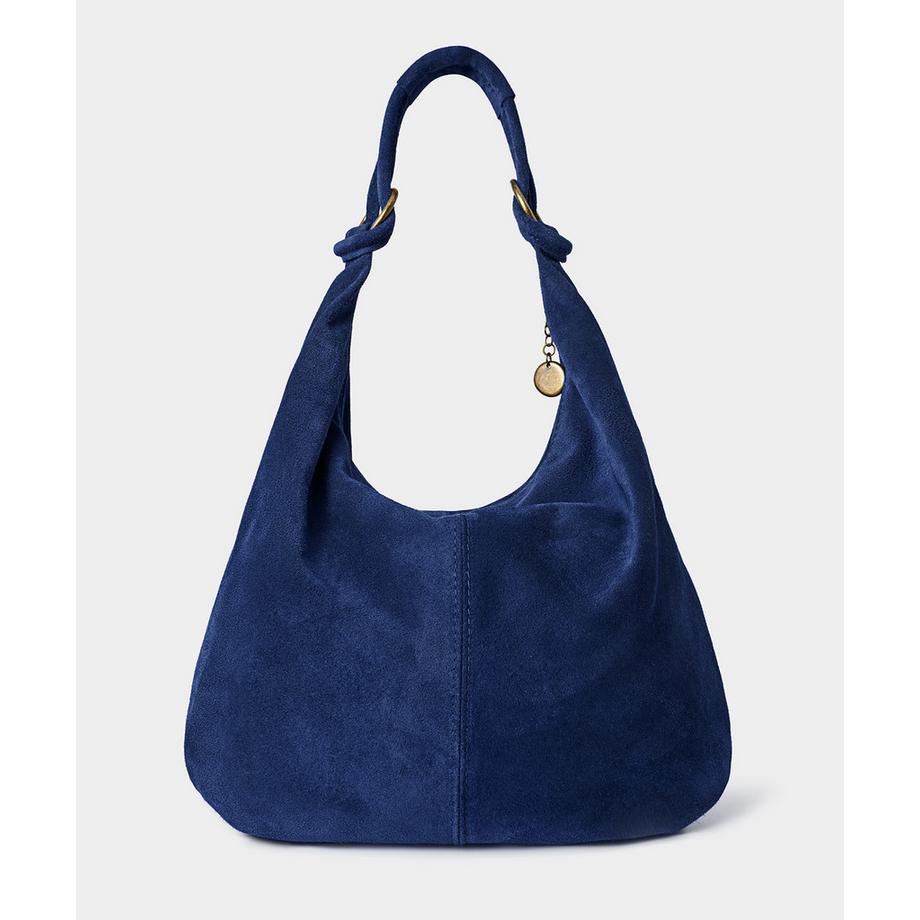 Veloursleder-Schultertasche