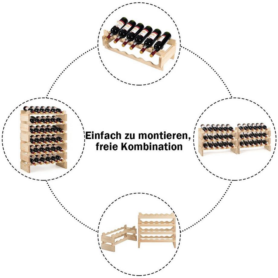 Northix Casier à vin, capacité de 36 bouteilles  