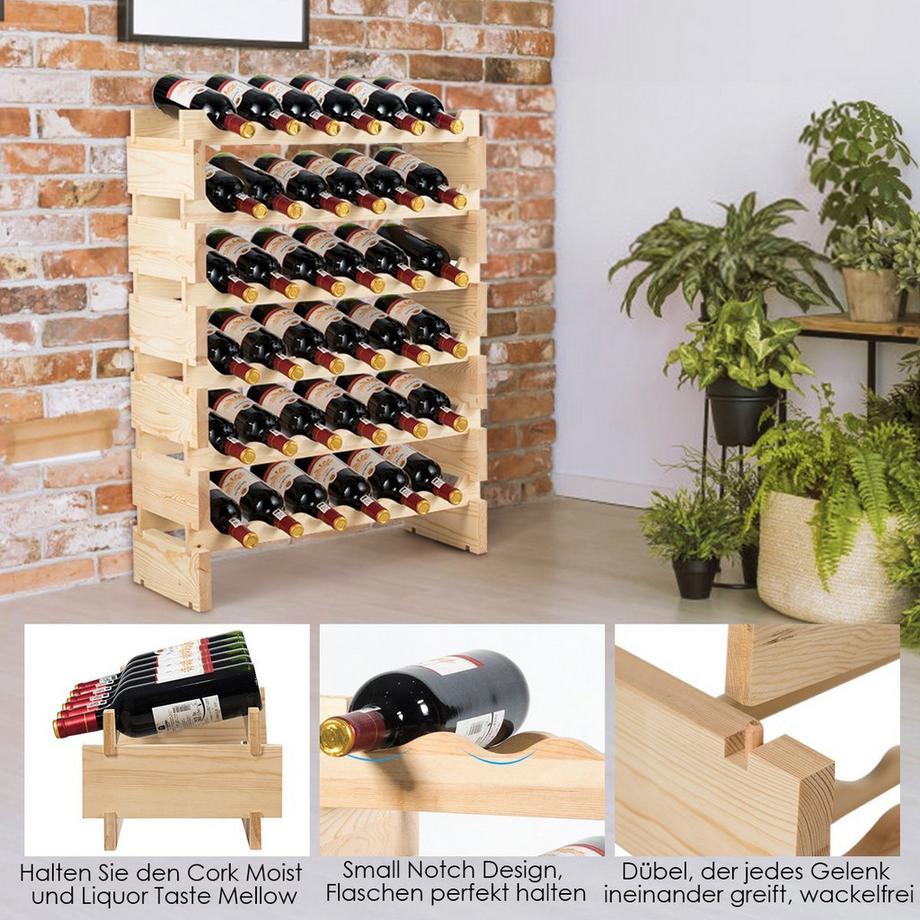 Northix Casier à vin, capacité de 36 bouteilles  