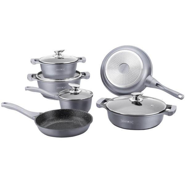 Royalty Line Bratpfannen- und Kochtopfset, 6 Kochgeschirr - Grau  