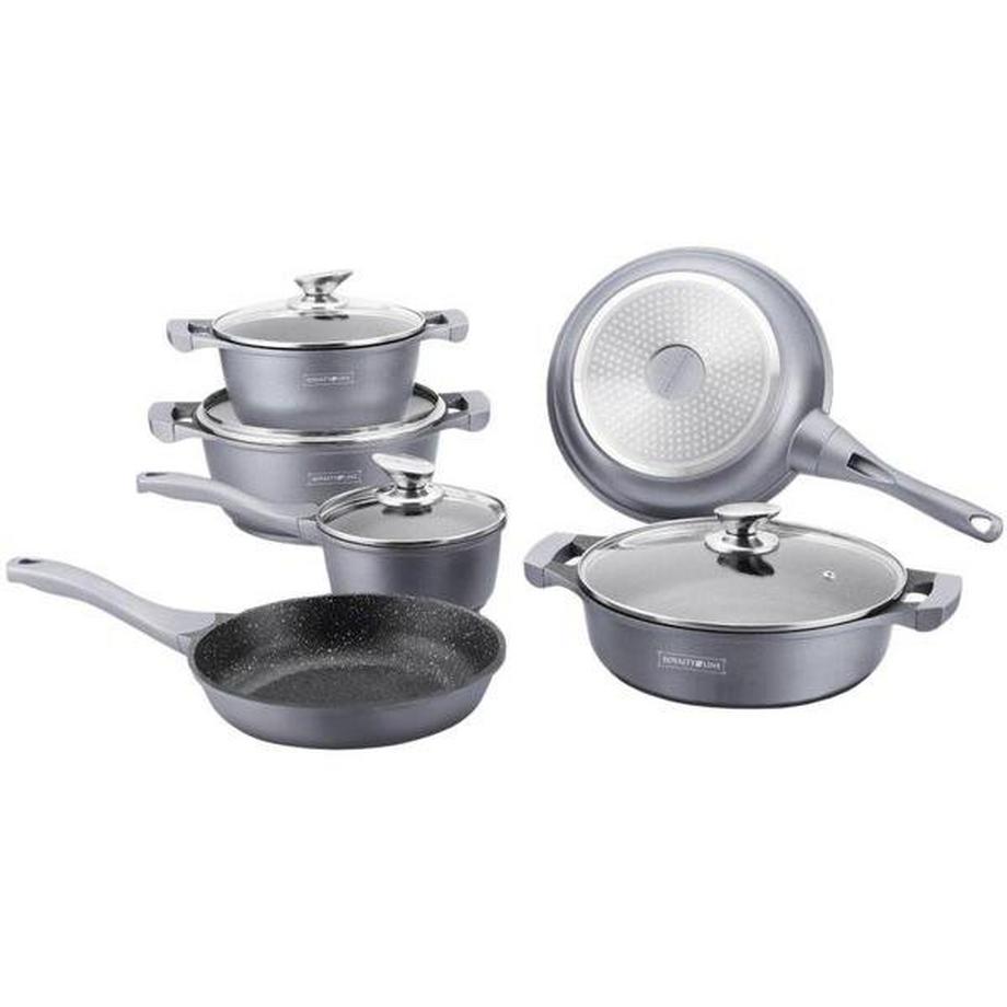 Royalty Line Set Di Padelle E Pentole, 6 Pentole - Grigio  