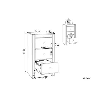 Beliani Nachttisch mit 3 Schublade aus Glas Glamourös LORRIS  