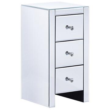 Comodino 3 cassetto en Vetro Glamour LORRIS