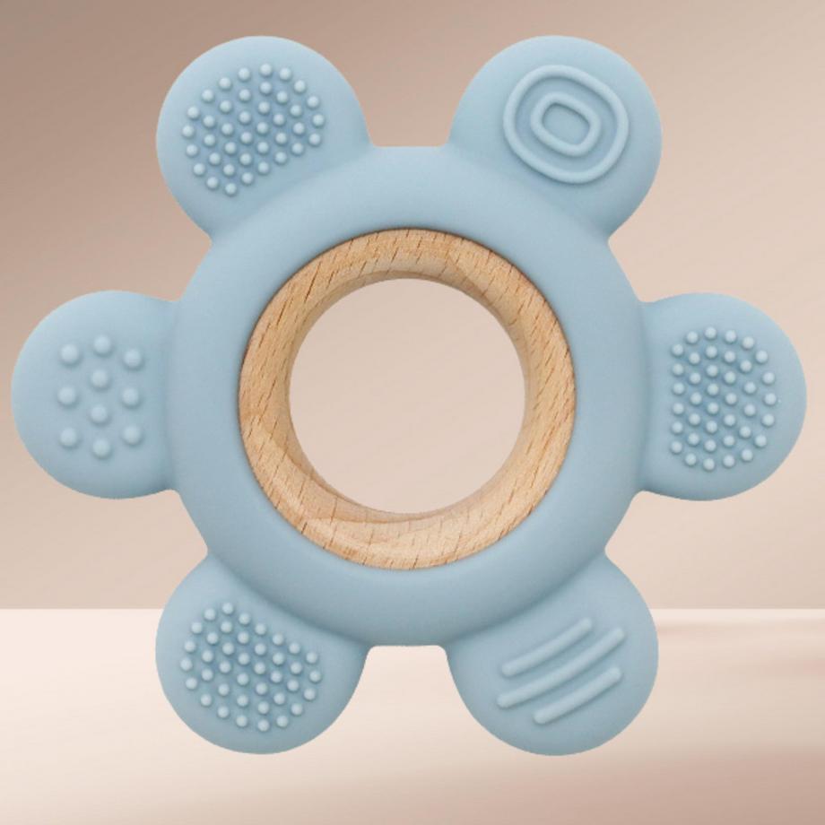 Activity-board  Beißring Blume - Beißspielzeug - Zahnen - Stillen - Silikon-Zubehör für Babys 