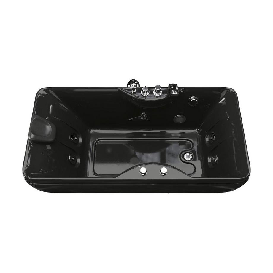 SHOWER DESIGN  Whirlpool-Badewanne - Schwarz - 1 Person - 140 Liter - 150 x 75 x 54,5 cm - Ecke rechts - GAVINO 