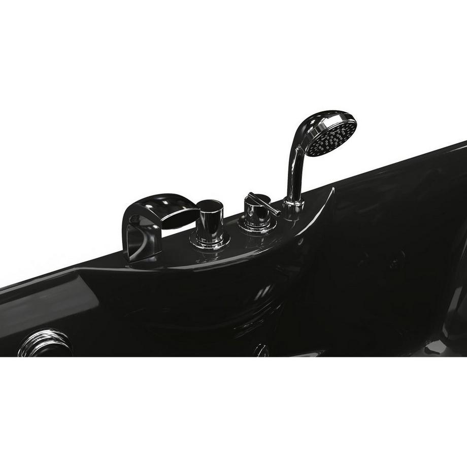 SHOWER DESIGN  Whirlpool-Badewanne - Schwarz - 1 Person - 140 Liter - 150 x 75 x 54,5 cm - Ecke rechts - GAVINO 
