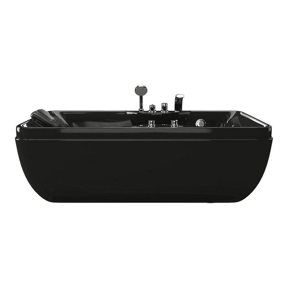 SHOWER DESIGN  Whirlpool-Badewanne - Schwarz - 1 Person - 140 Liter - 150 x 75 x 54,5 cm - Ecke rechts - GAVINO 