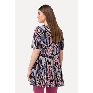 Ulla Popken  Longshirt, Tunika-Ausschnitt, Halbarm, Biobaumwolle 