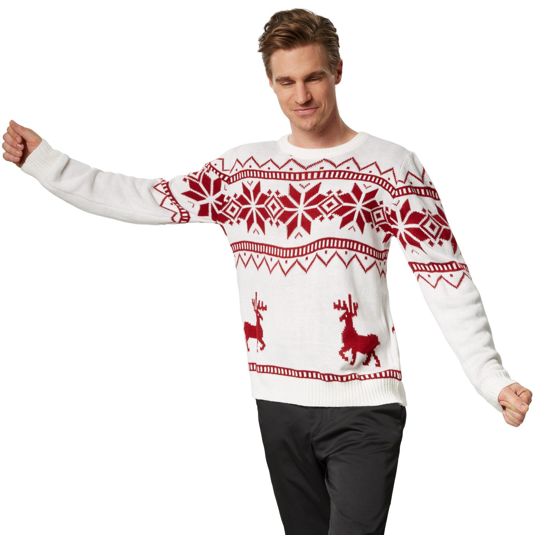 Image of Weihnachtspullover Winterland-rot Herren Rot XXL