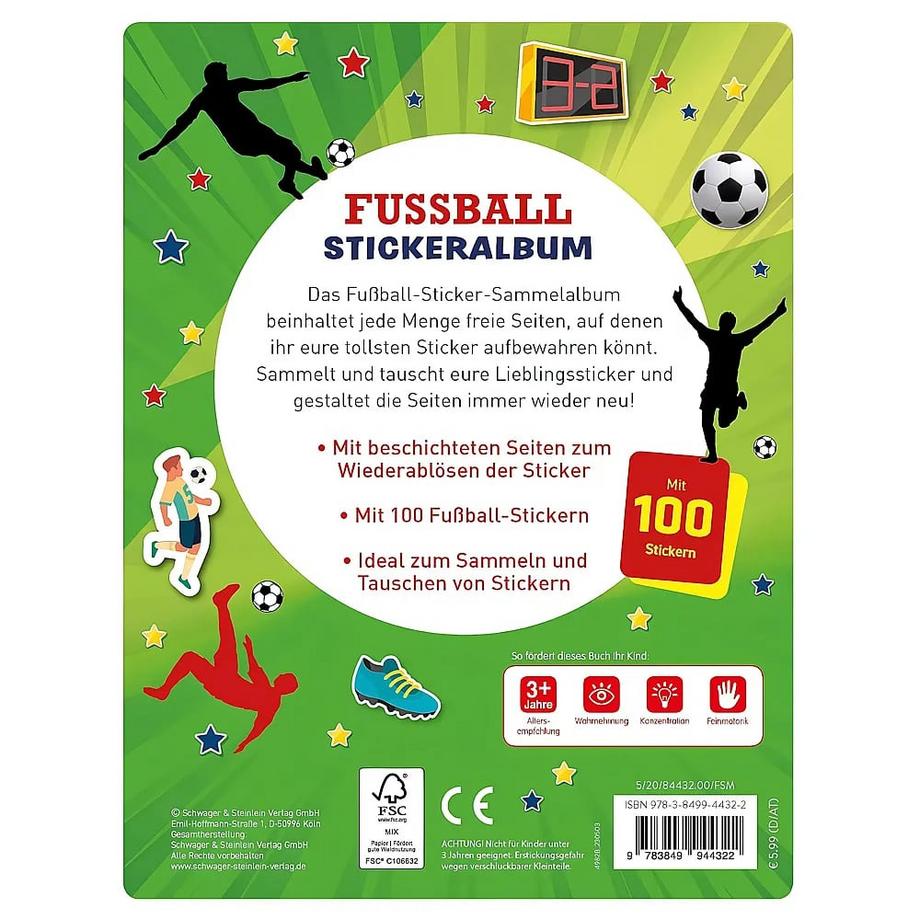 Schwager & Steinlein  Mein Stickeralbum Fußball mit 100 Stickern 