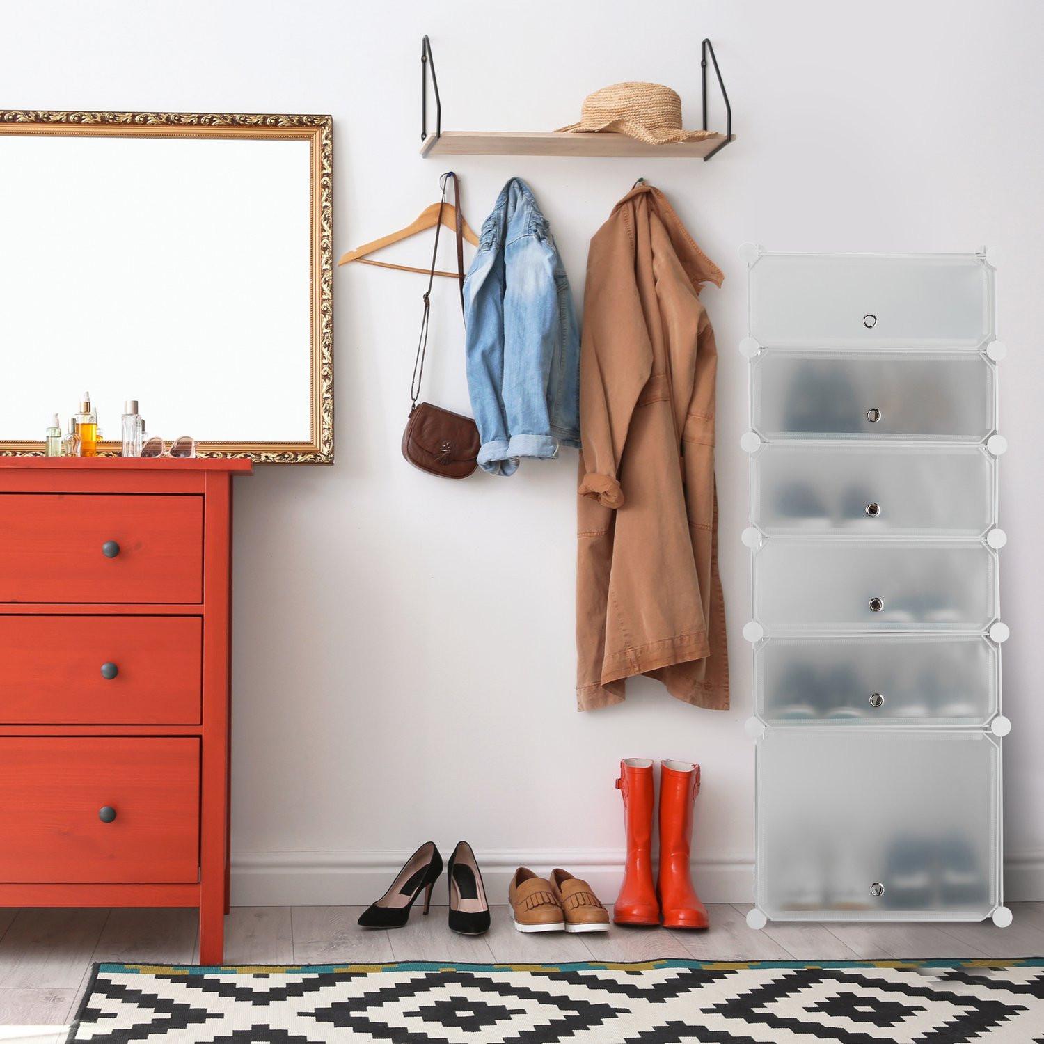 Northio Scaffale portascarpe in plastica con 6 scomparti  