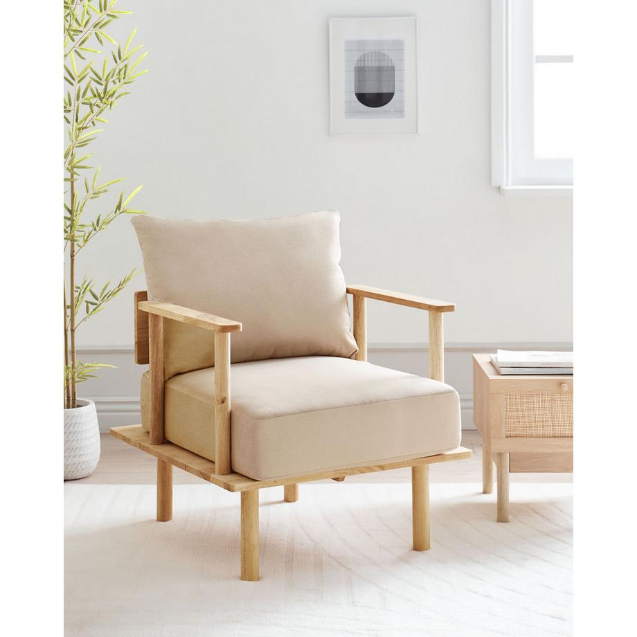 Beliani Fauteuil en Tissu Scandinave ASKER  