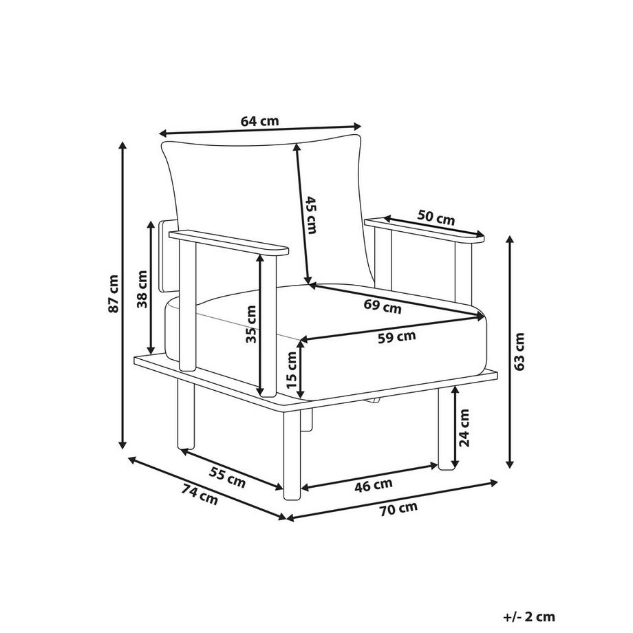 Beliani Fauteuil en Tissu Scandinave ASKER  