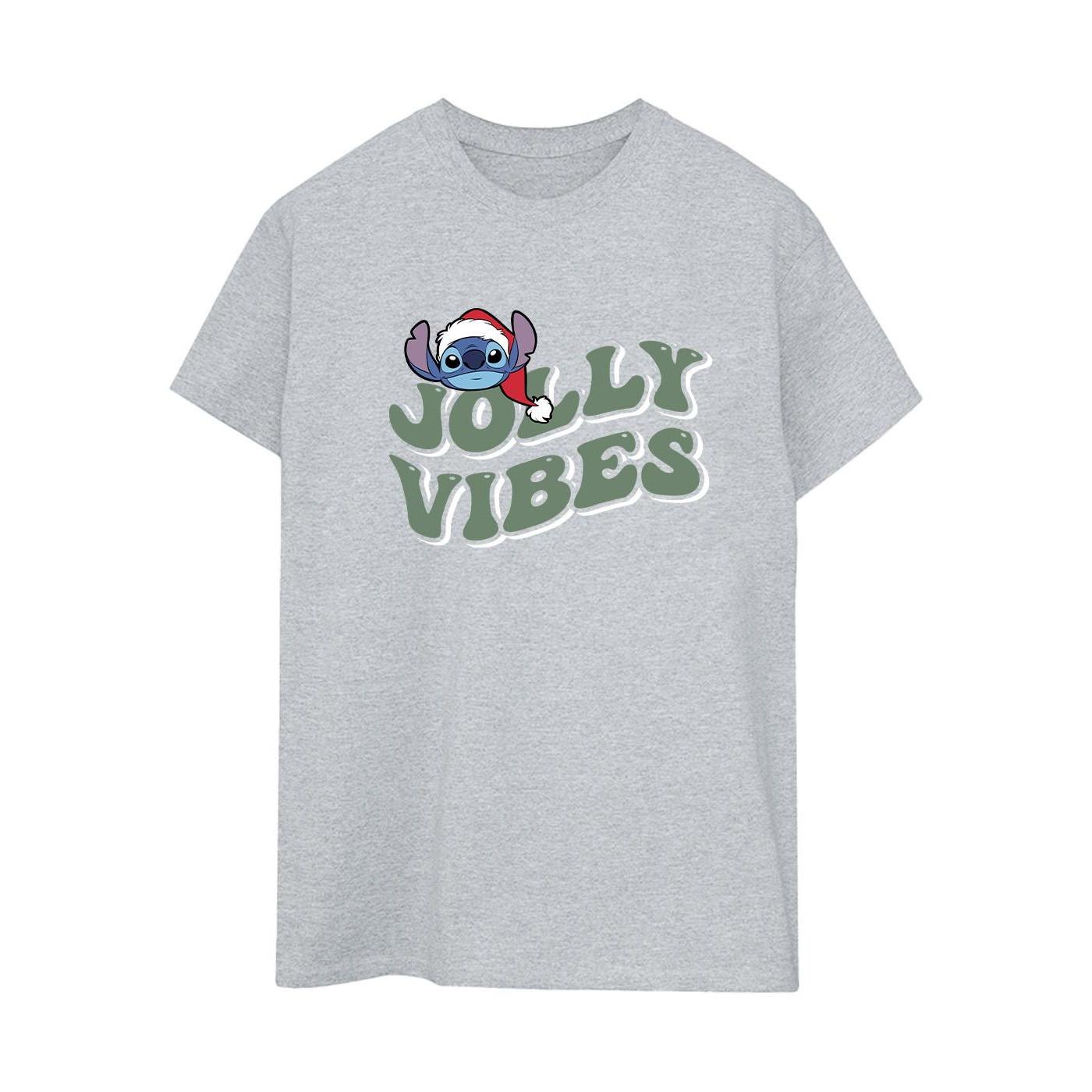 Image of Lilo & Stitch Jolly Chilling Vibes Tshirt Damen Grau XL