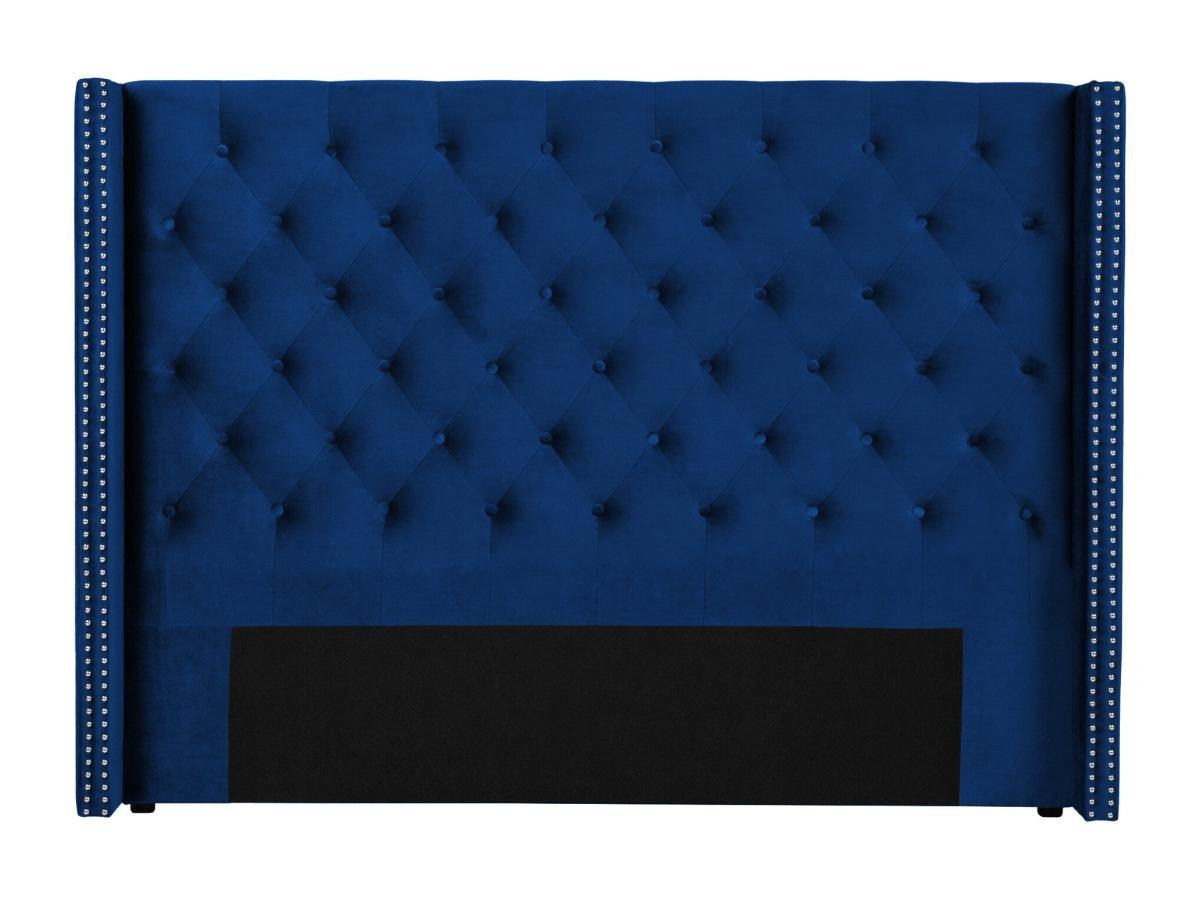 Image of Bettkopfteil - Samt - B. 160 cm - Blau - MASSIMO Bettkopfteil - Samt - B. 160 cm - Blau - MASSIMO