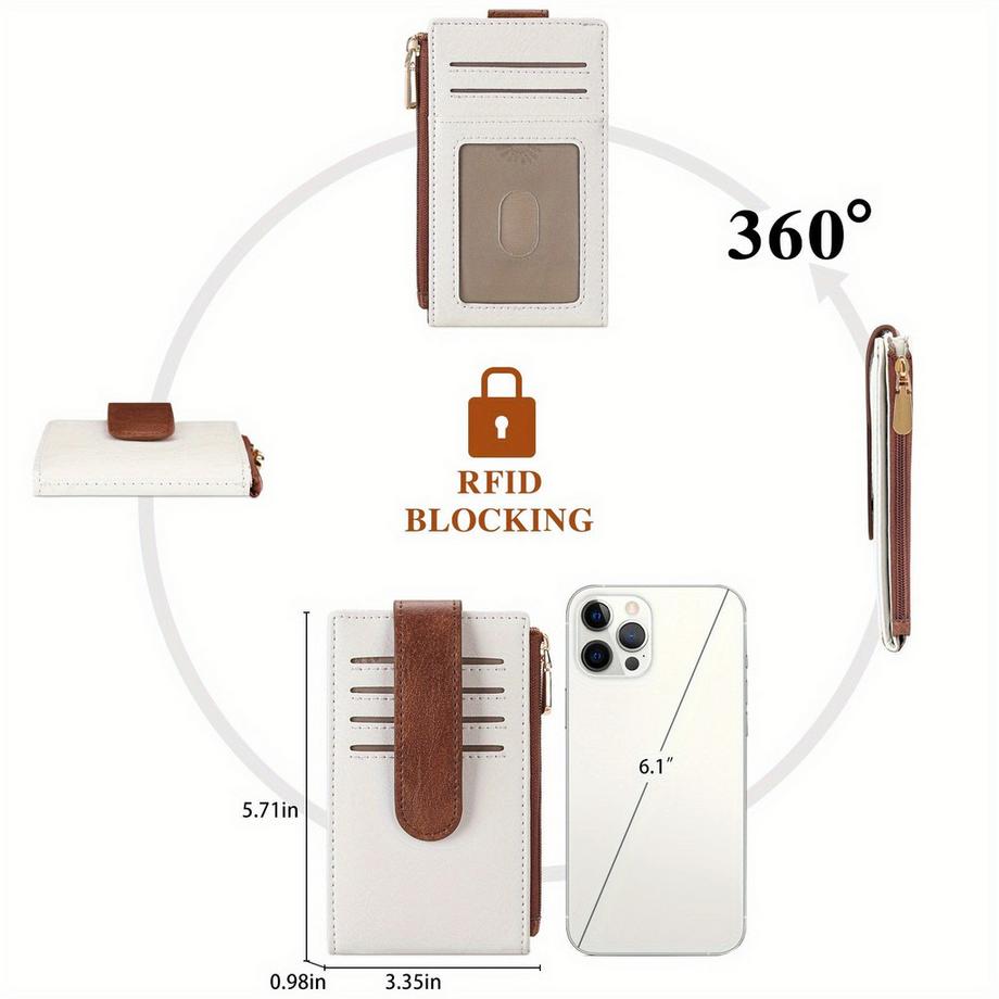 Only-bags.store Portacarte Vintage Mini Portafoglio con Scomparti Multipli Blocco RFID Chiusura con Fibbia  