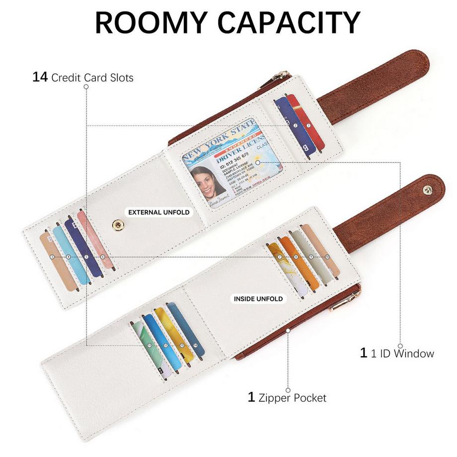 Only-bags.store Portacarte Vintage Mini Portafoglio con Scomparti Multipli Blocco RFID Chiusura con Fibbia  