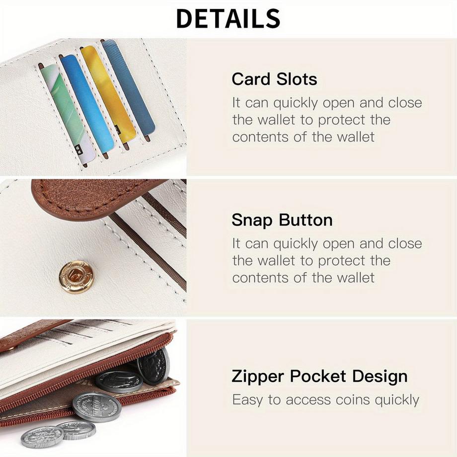 Only-bags.store Portacarte Vintage Mini Portafoglio con Scomparti Multipli Blocco RFID Chiusura con Fibbia  