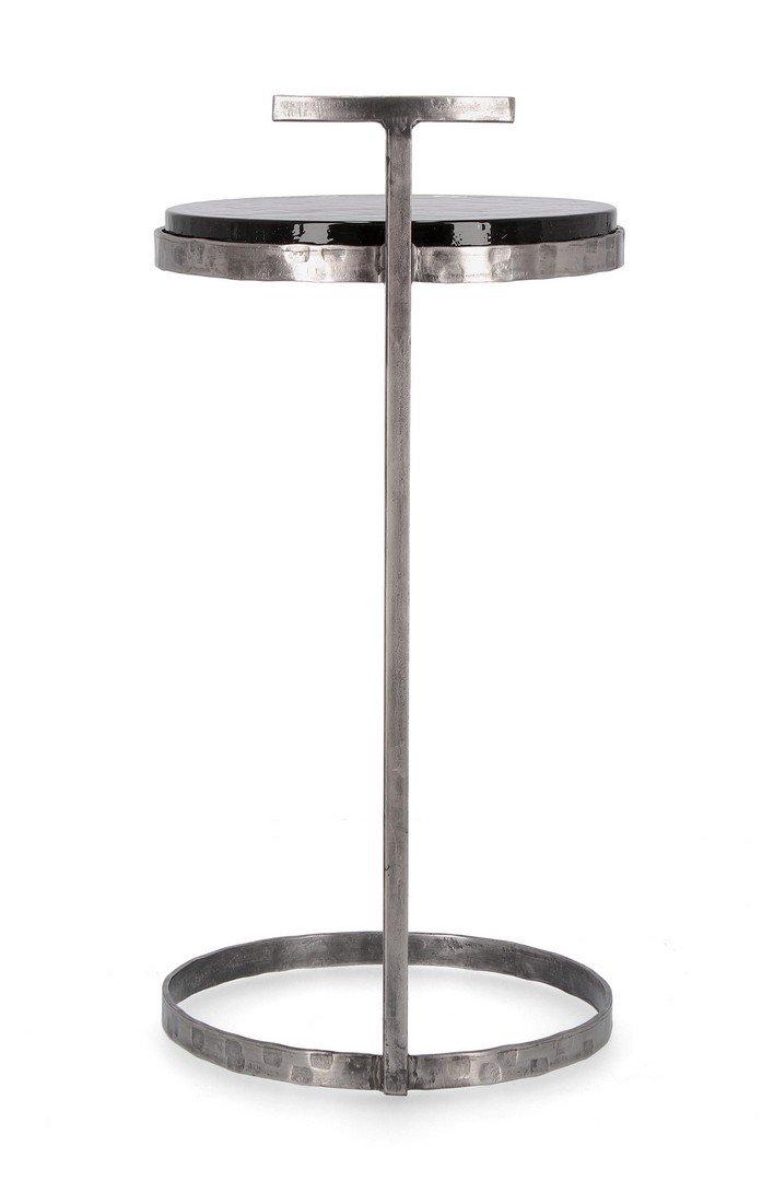 mutoni Table d'appoint Zayla couleur nickel ronde 31  