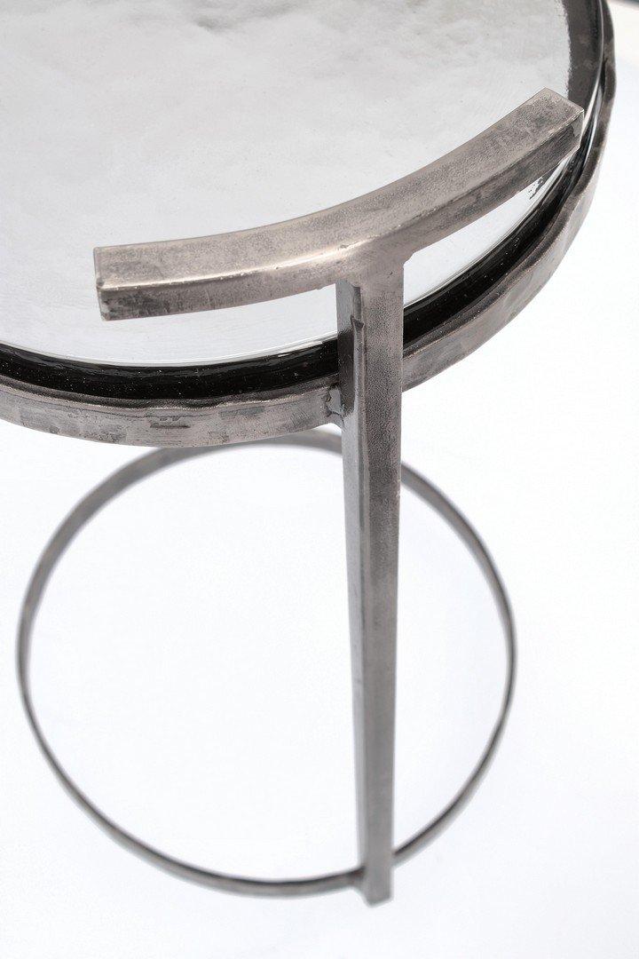 mutoni Table d'appoint Zayla couleur nickel ronde 31  