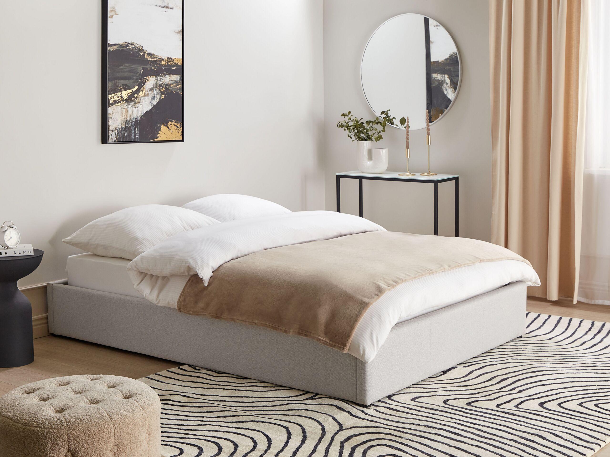 Beliani Letto con ottomano en Poliestere Scandinavo DINAN  